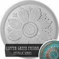 23 5/8x22OD x 1 1/2x22P Hand-Painted Copper Green Patina Ceiling Medallion C532587