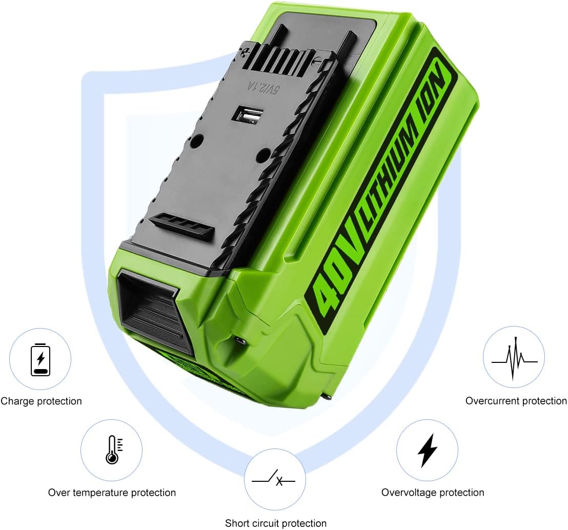 6.0Ah Replacement 40V Battery with USB Port, Pack of 2 J79165