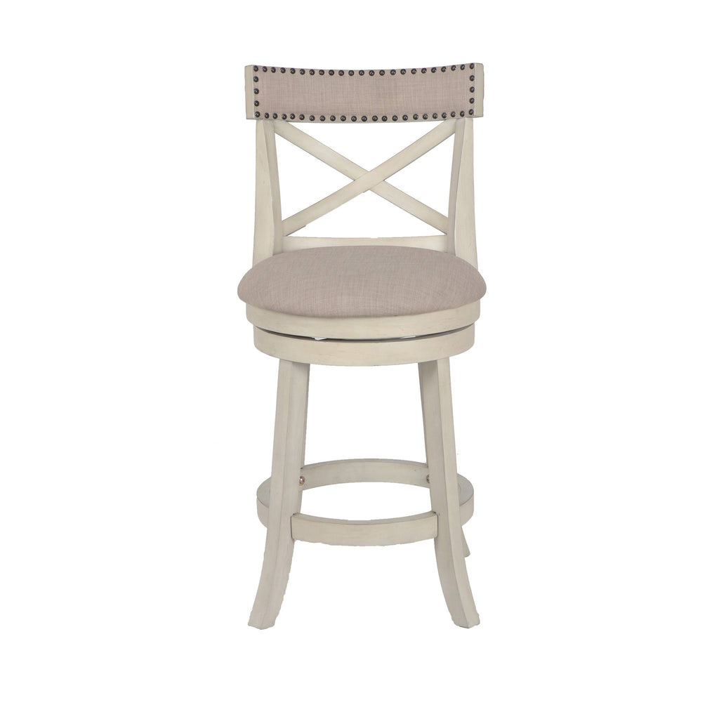Antique White 24-Inch Counter Stool with Fabric Seat Z160025