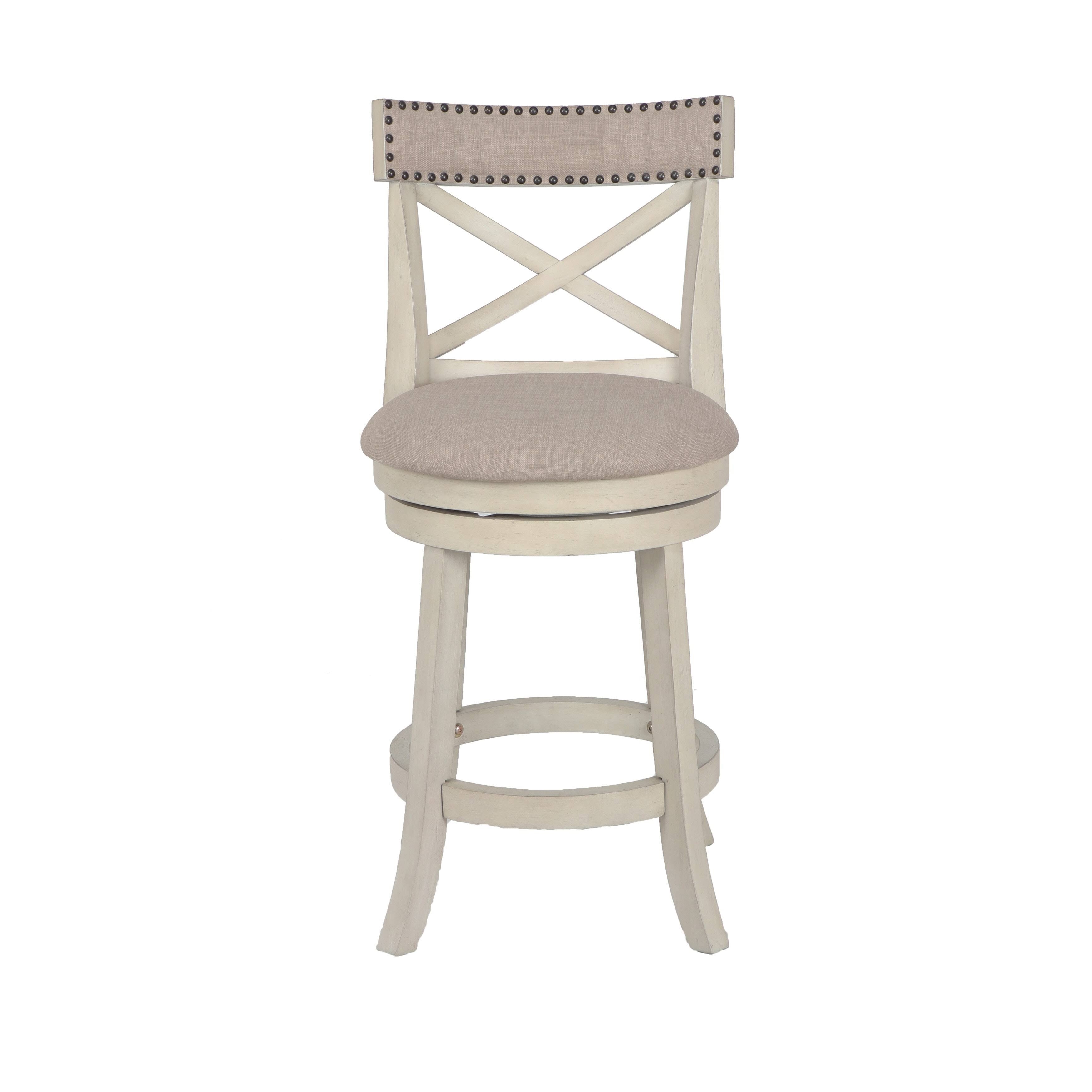 Antique White 24-Inch Counter Stool with Fabric Seat Z160025