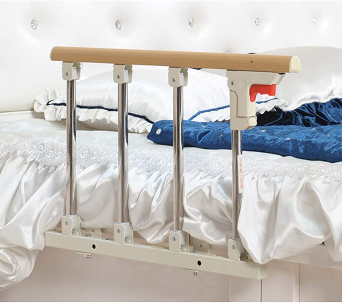Foldable Bed Rail Grip Bumper Bar Safety Bed Rails Guard Medical Bed Safety & Assisting Rails Aluminum alloy 60x40cm A31957
