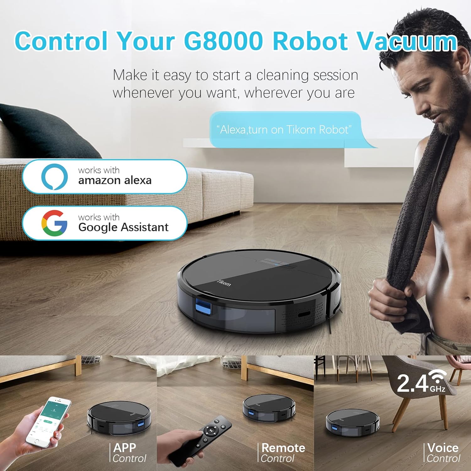 Black Robot Vacuum and Mop S235