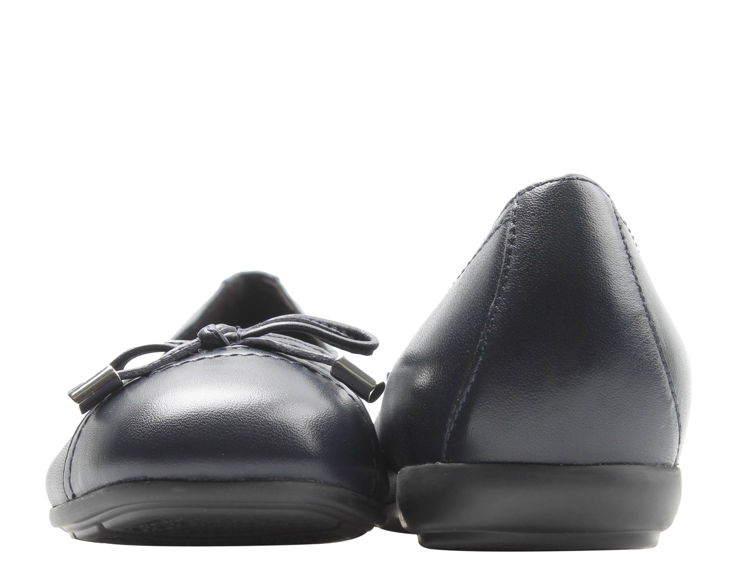 Navy Leather Ballerina Flat T388