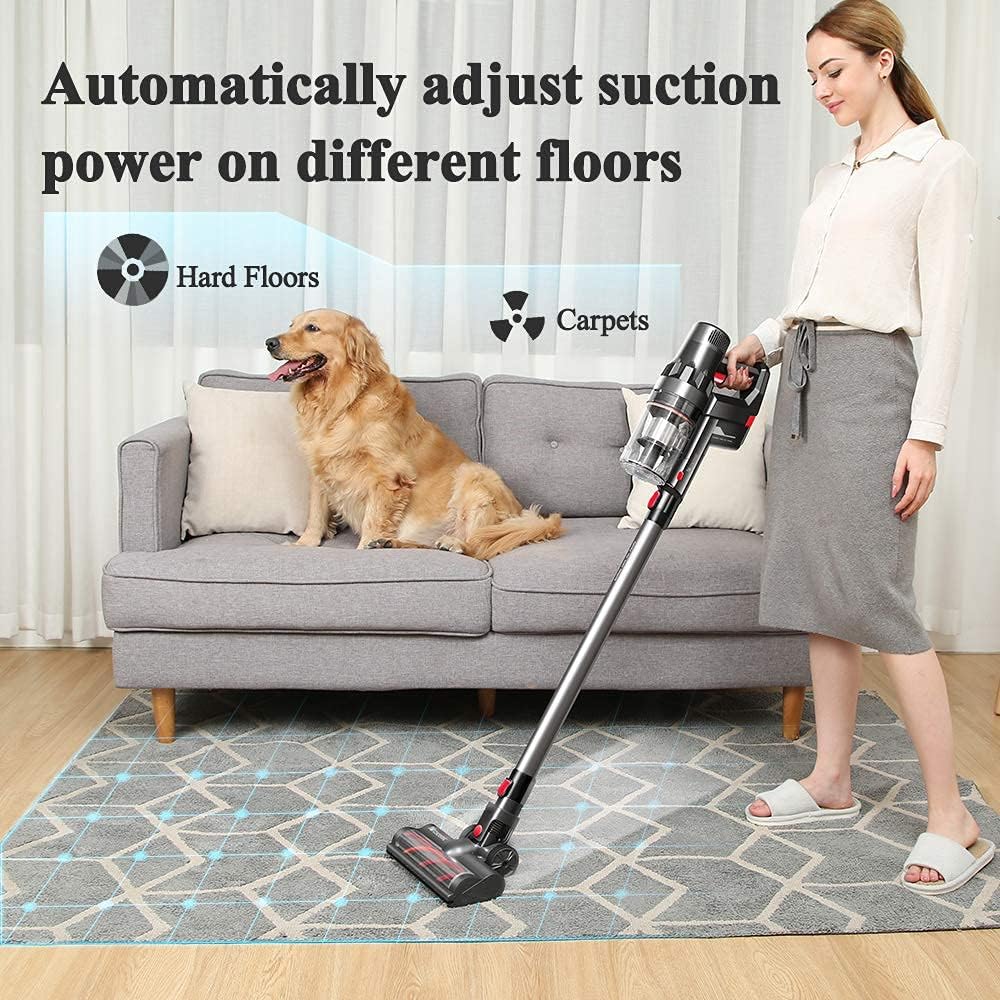 Cordless Stick Vacuum with Removable Battery, Gray O19654