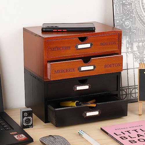 Blue 3 Drawer Wooden Storage Box N37654