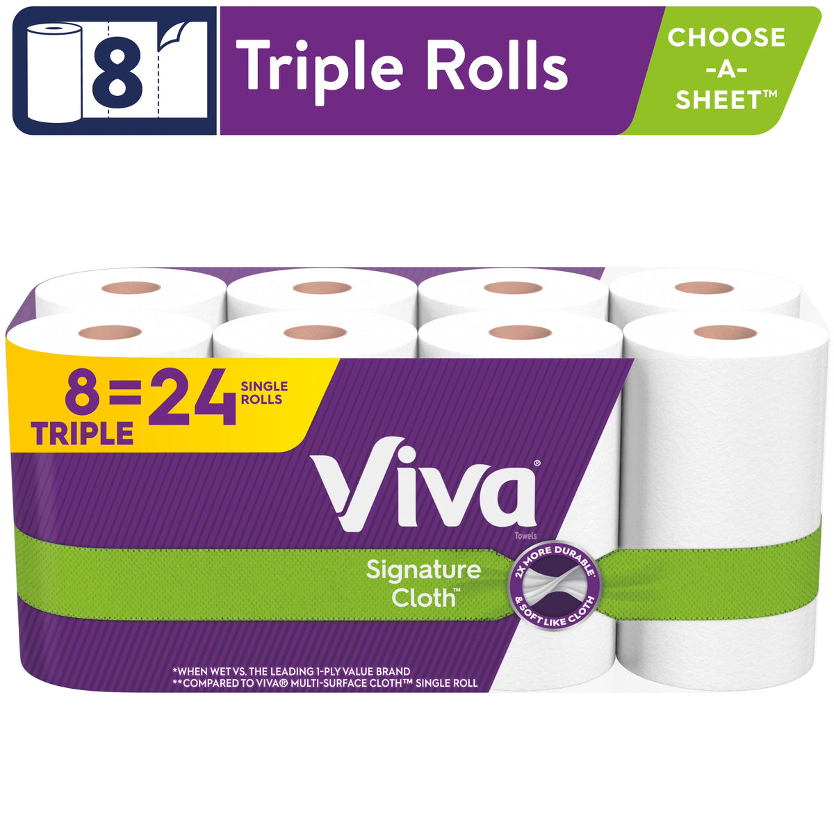 8 Triple Rolls Cloth Paper Towels T503