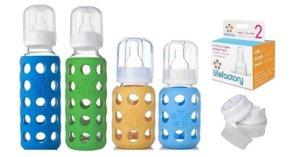 Glass Baby Bottles 4 Pack Starter Kit J827