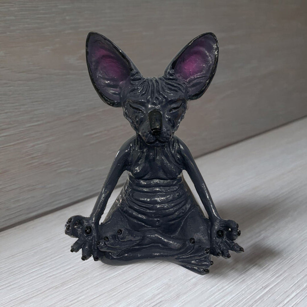 Sphynx Cat Meditate Collectible Figurines Miniature Handmade Decor O7077
