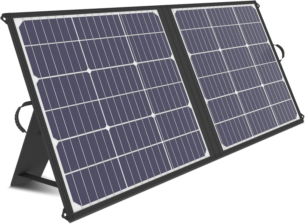 100W Foldable Solar Panel Charger with Dual USB & 18V DC Output IPX4 Waterproof T980