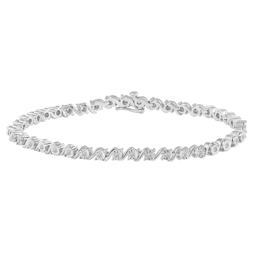 1/3 Carat tw Natural Diamond Tennis Bracelet in 925 Sterling Silver (7 Inches) M382061