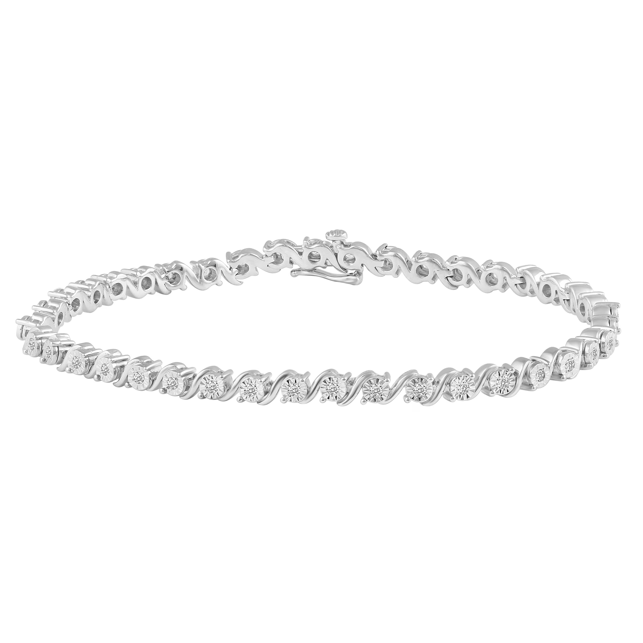 1/3 Carat tw Natural Diamond Tennis Bracelet in 925 Sterling Silver (7 Inches) M382061