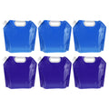 6 Pack Blue & Light Blue Collapsible Water Container Jug T379