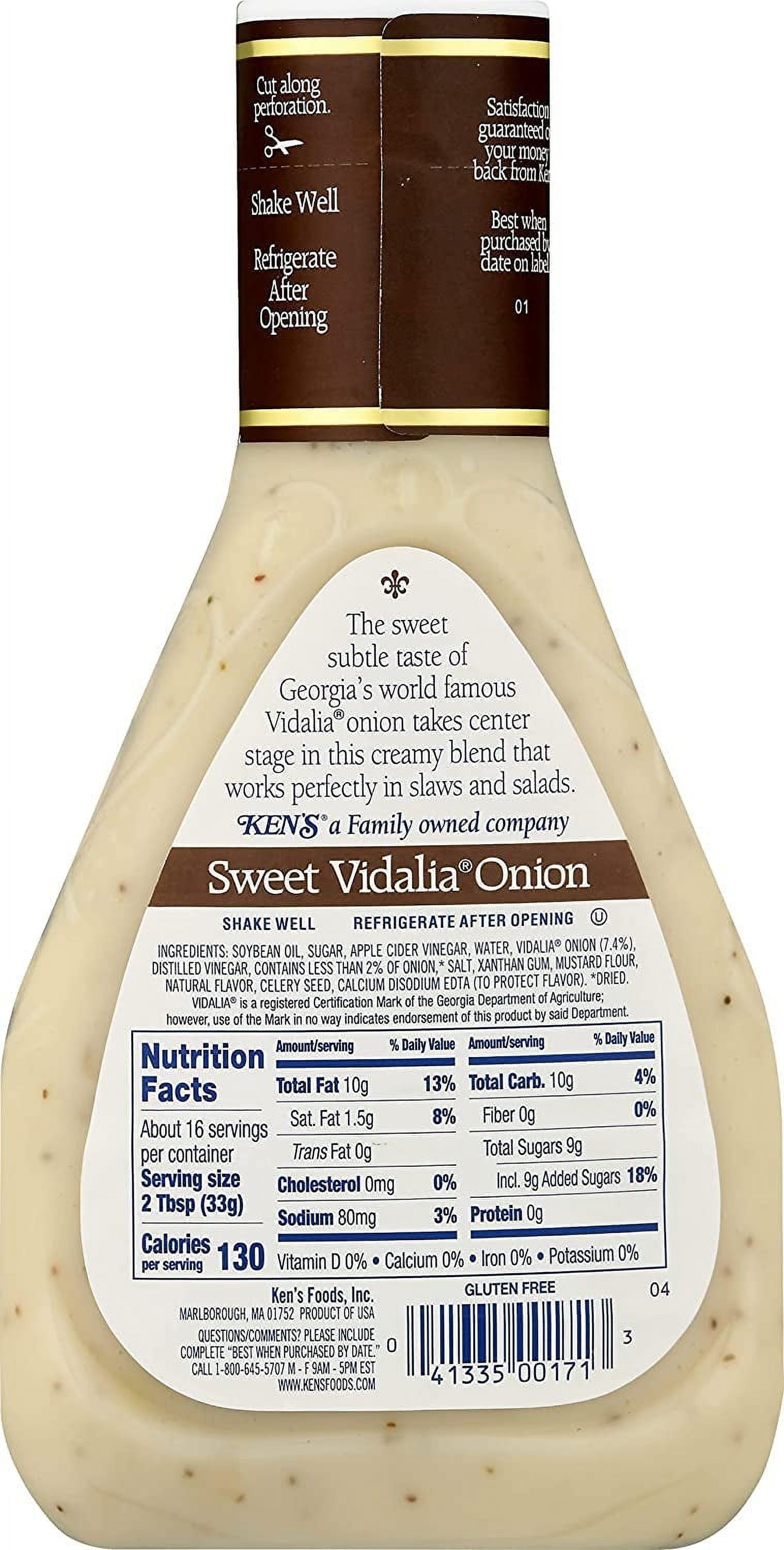 Sweet Vidalia Onion Dressing, 16 OZ (Pack Of 2) Q306