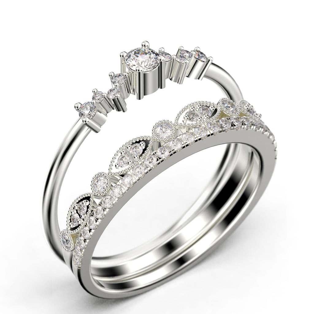1.60 Carat Round Cut Moissanite Engagement Ring in 925 Sterling Silver With 18k White Gold Plating Z87255