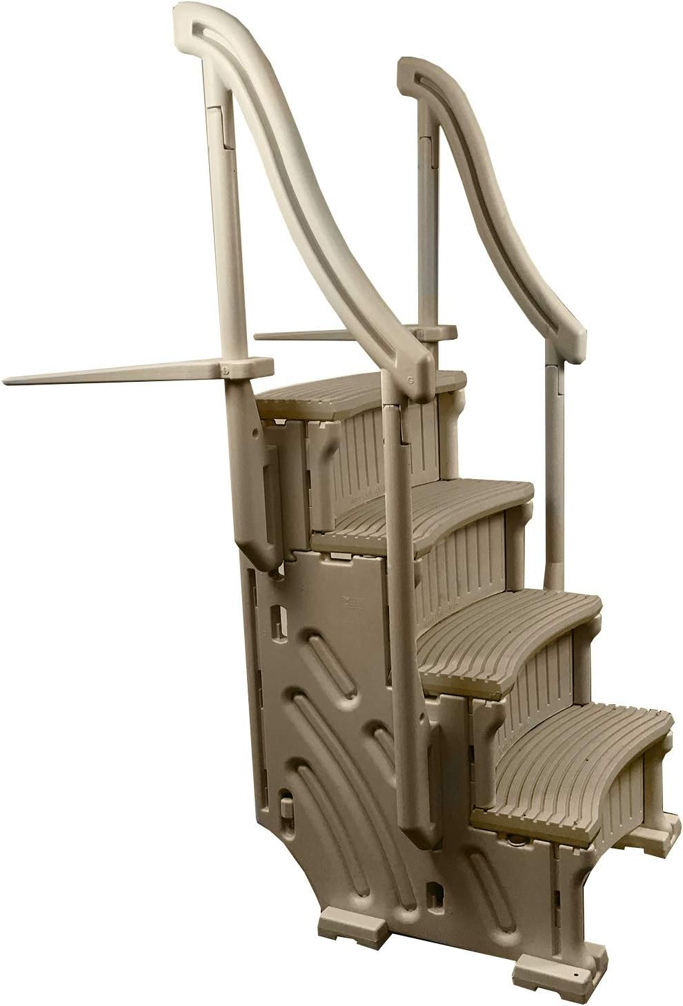 Beige 4 Step Above Ground Swimming Pool Ladder with Handrails J7384