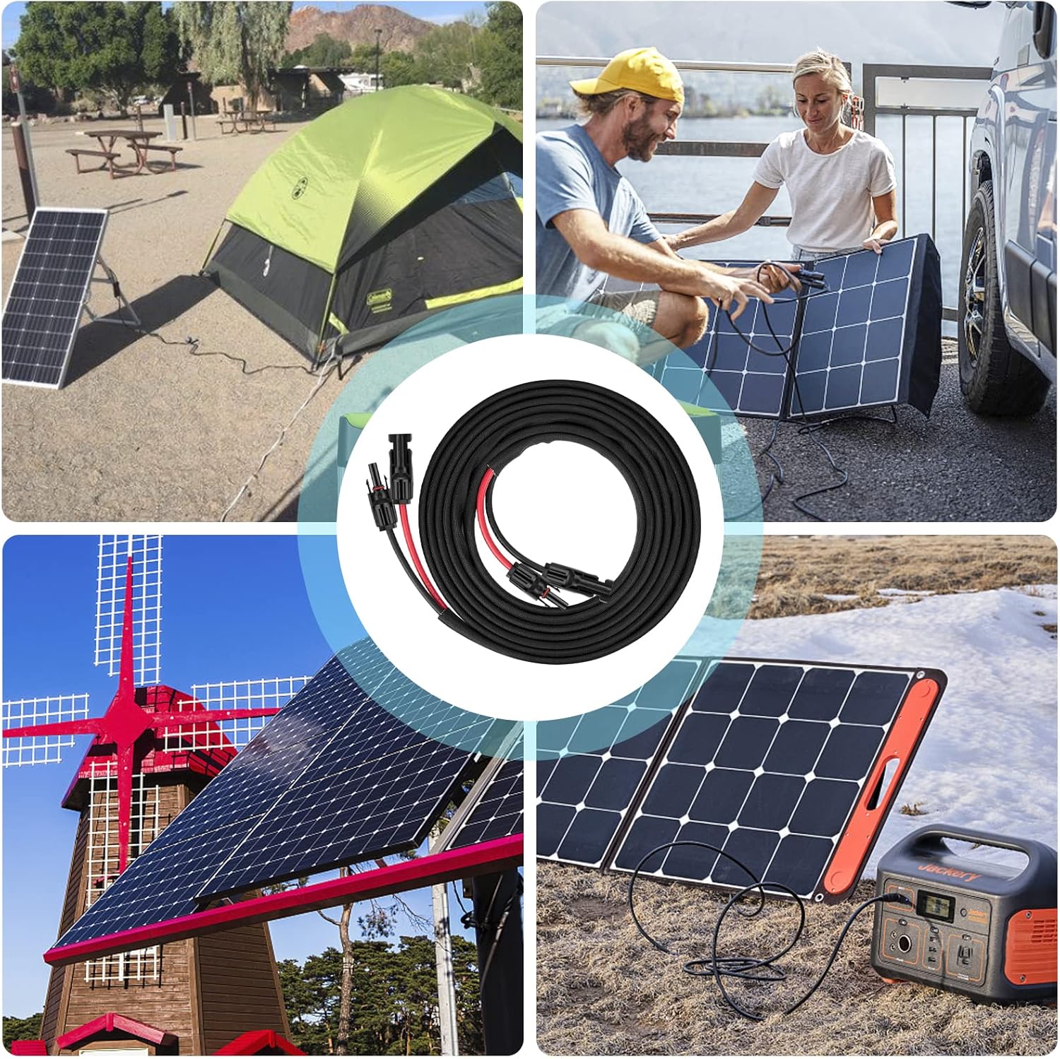 20Ft 10AWG Solar Extension Cable with Female and Male Connector U3468