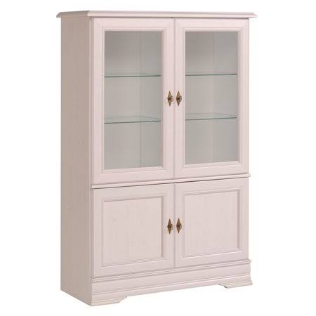 White Glass Door Storage Cabinet L583