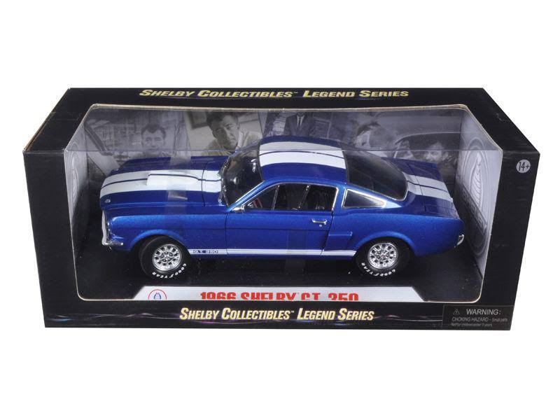 1966 Ford Shelby Mustang GT 350 Blue 1/18 Diecast Model Car B872548