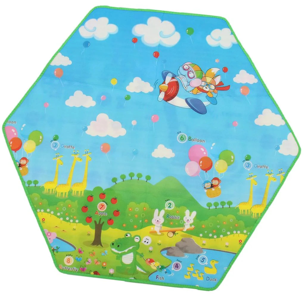 Hexagonal Play Tent with Crawling Carpet Mat F161