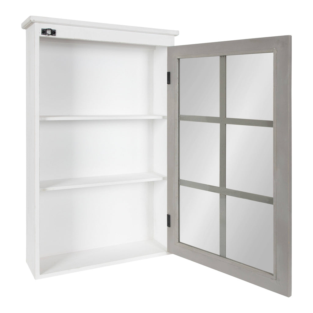 White/Gray One Door Wood Wall Cabinet L445