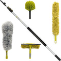 Telescoping Extension Pole Cleaning Kit with Window Squeegee, Washer, and 3 Dusting Attachments C88607