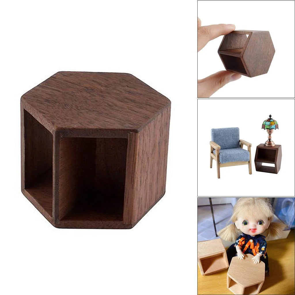 Walnut Wood Mini End Table Dolls House Toy B53690