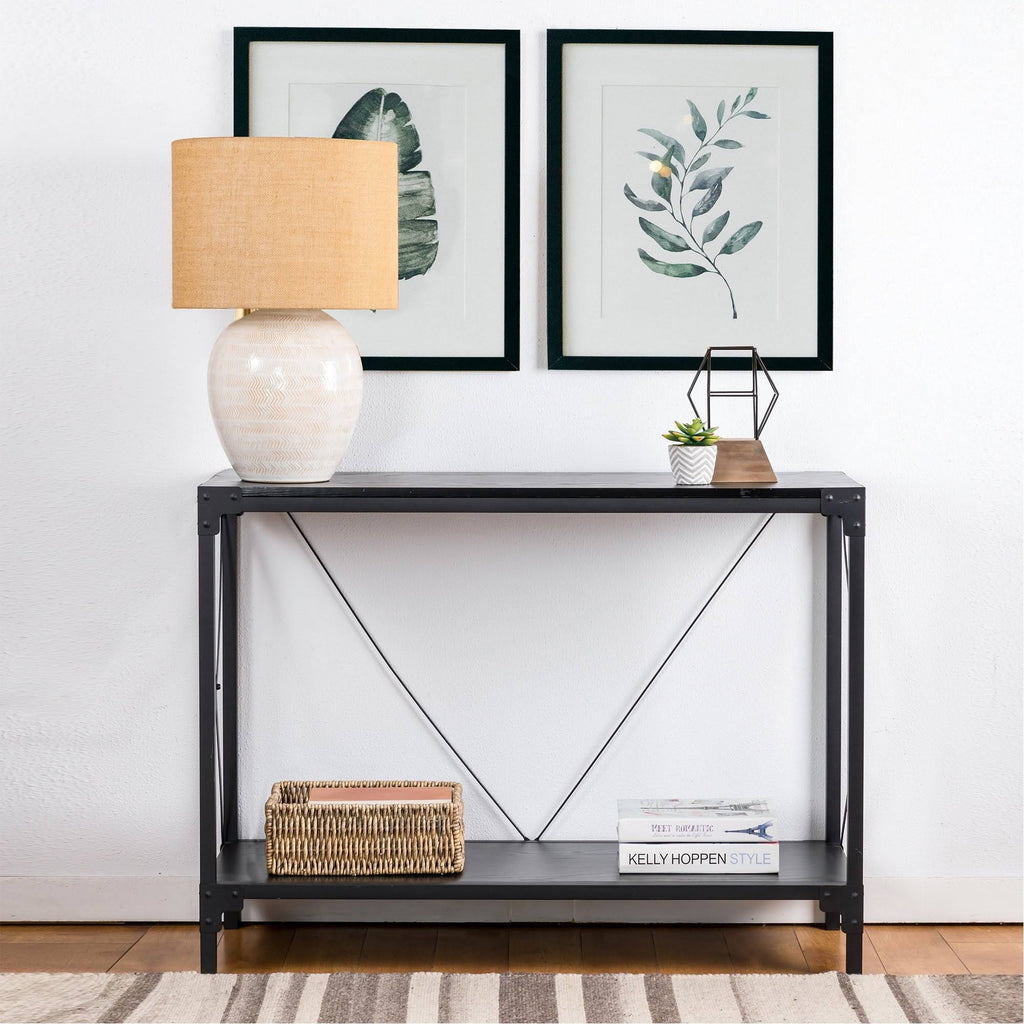 Black Wood/Metal Console Table C50025