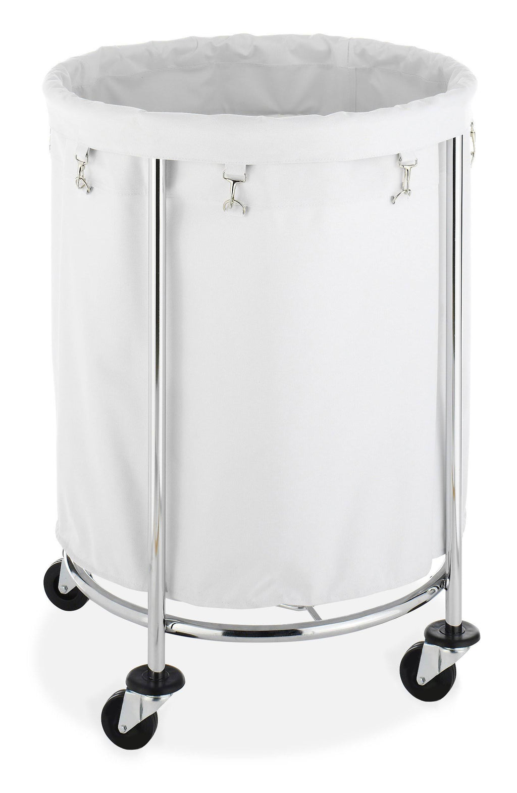 Chrome Round Laundry Hamper D570