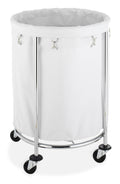 Chrome Round Laundry Hamper D570