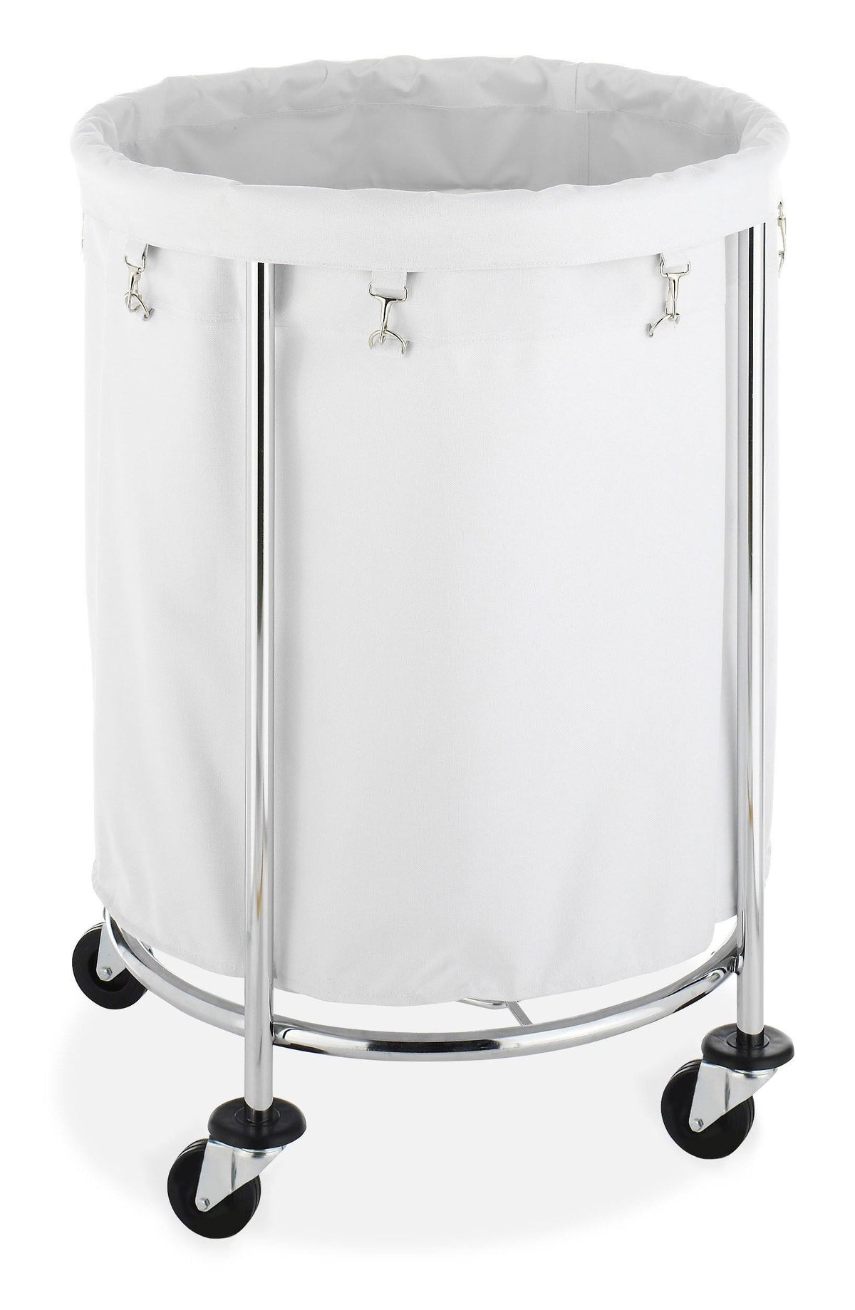 Chrome Round Laundry Hamper D570
