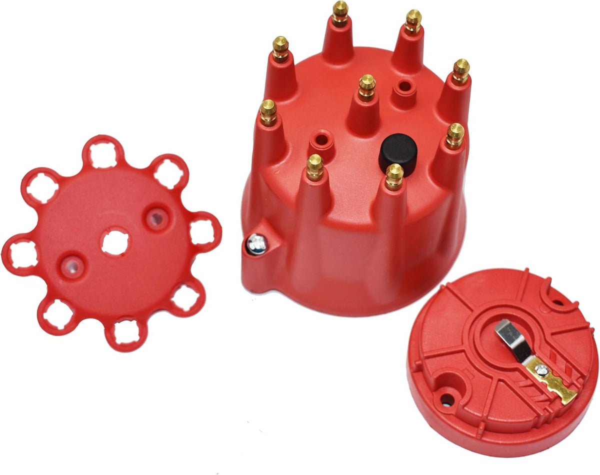 Black 8-Cylinder Distributor Cap and Rotor Kit X505
