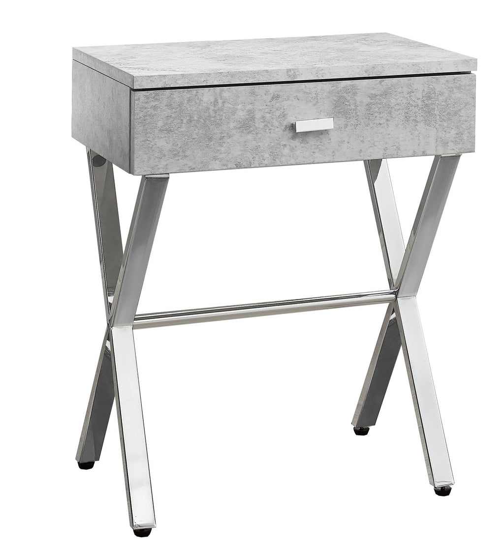 Gray and Silver Contemporary Rectangular Accent Table V776
