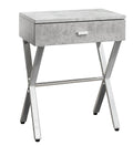 Gray and Silver Contemporary Rectangular Accent Table V776