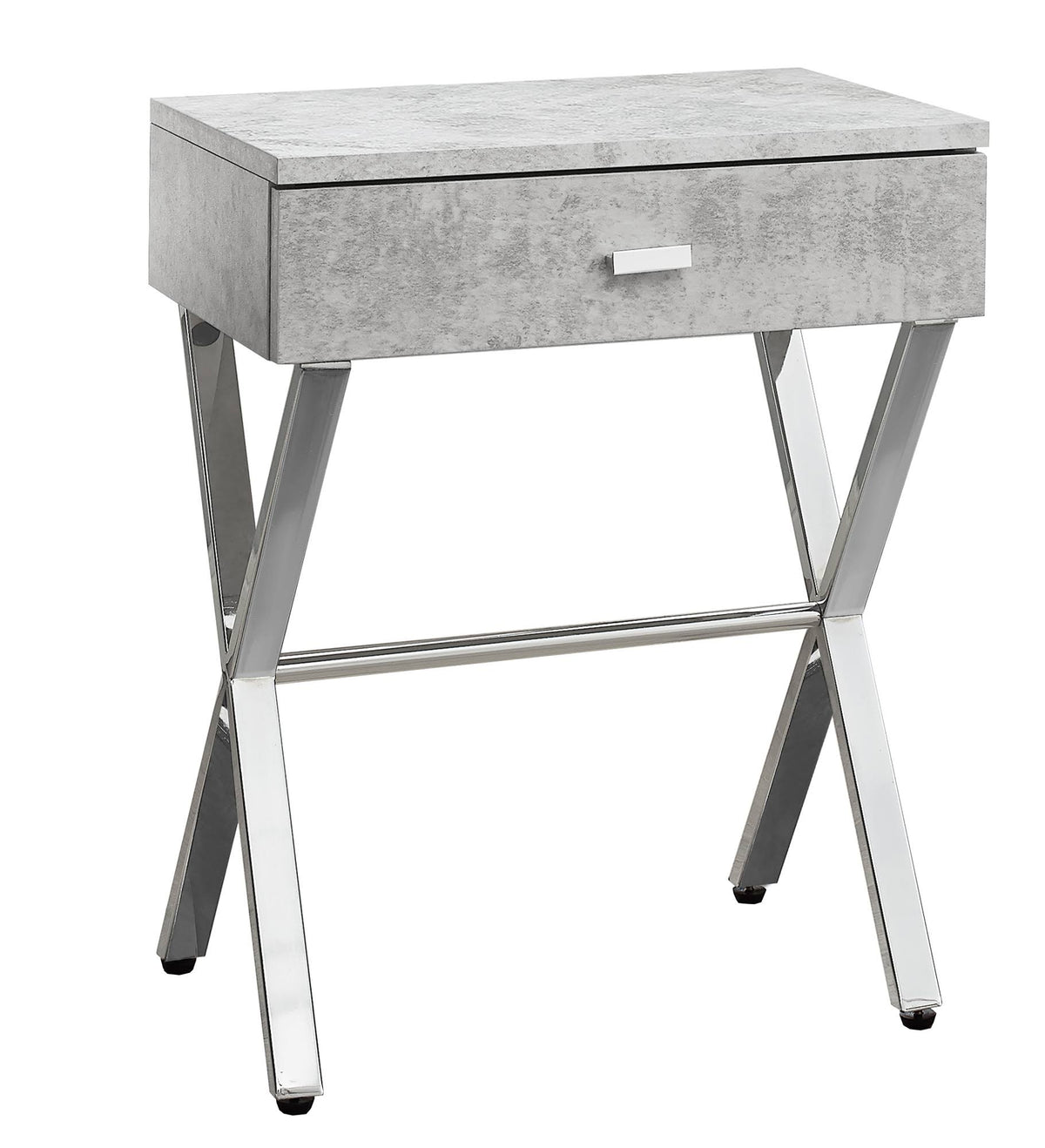 Gray and Silver Contemporary Rectangular Accent Table V776