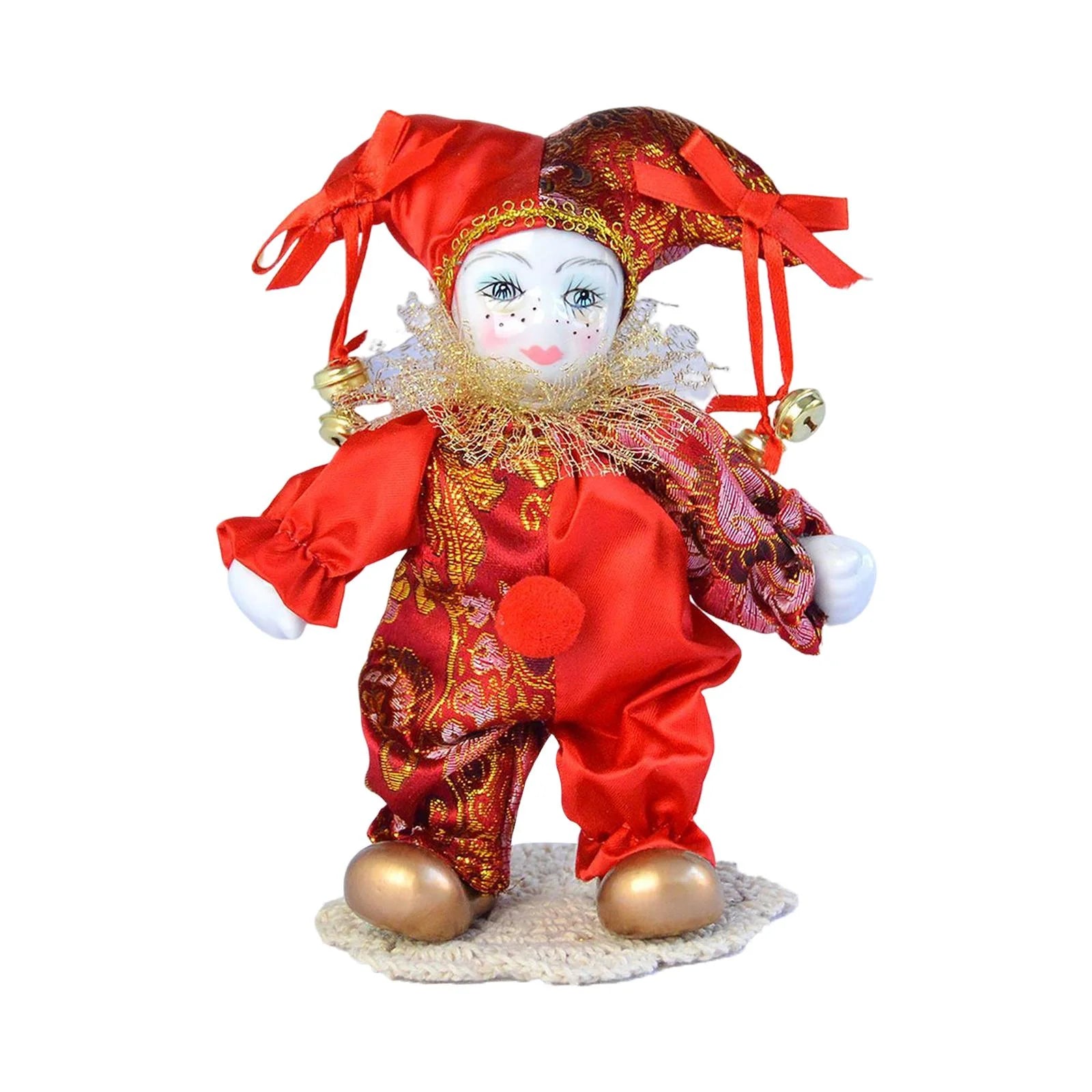 Antique Porcelain Harlequin Doll Ornaments V52713