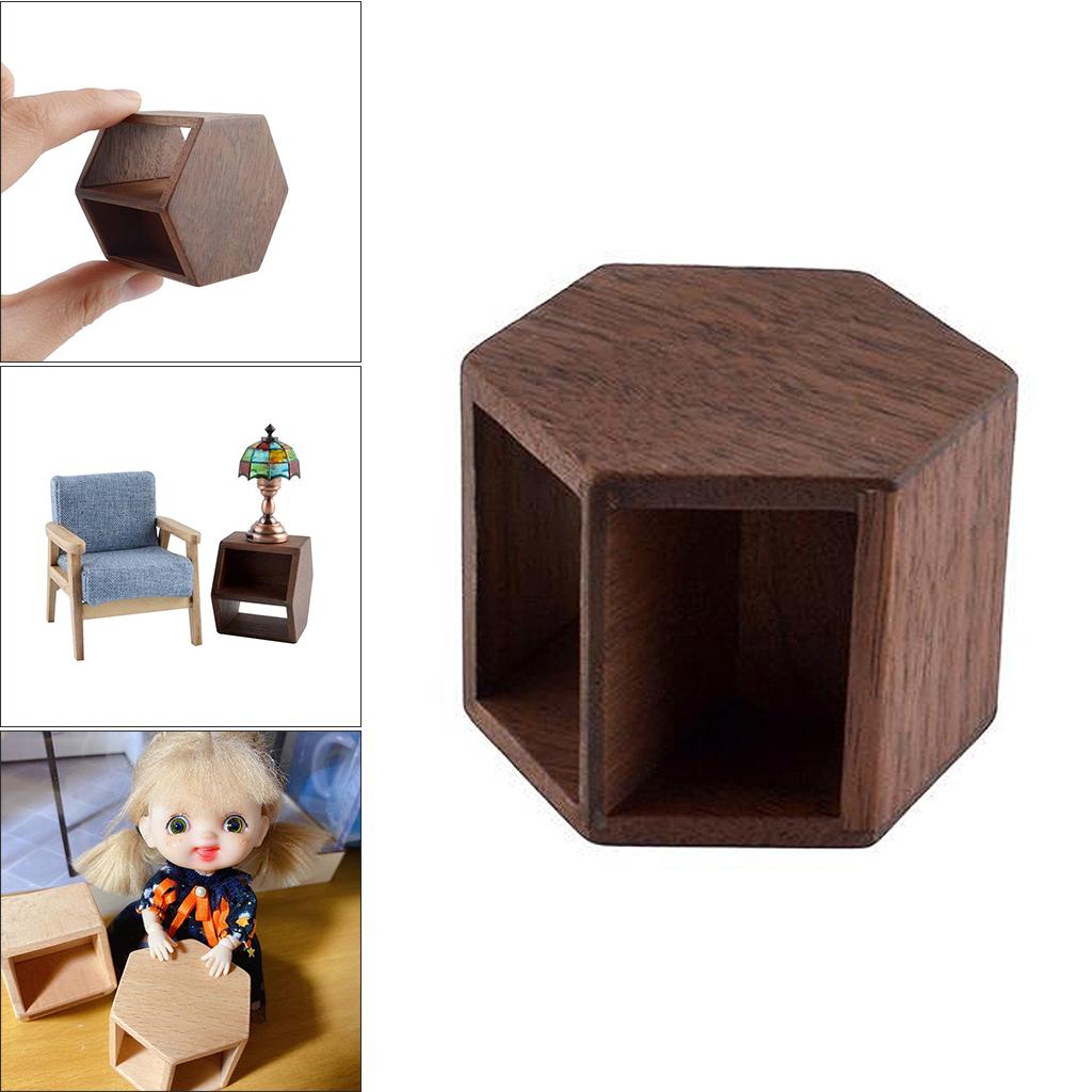 Walnut Wood Mini End Table Dolls House Toy B53690