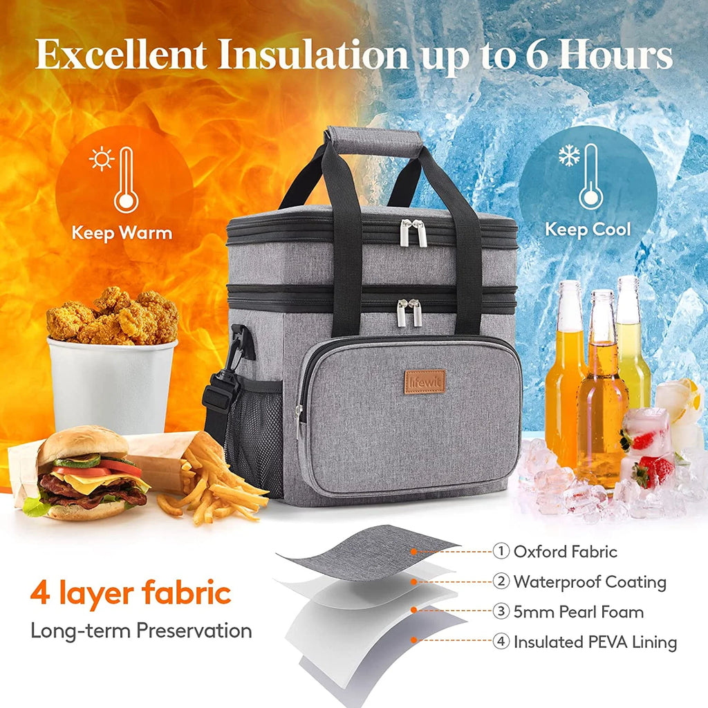 Grey Insulated Lunch Bag 21L V119