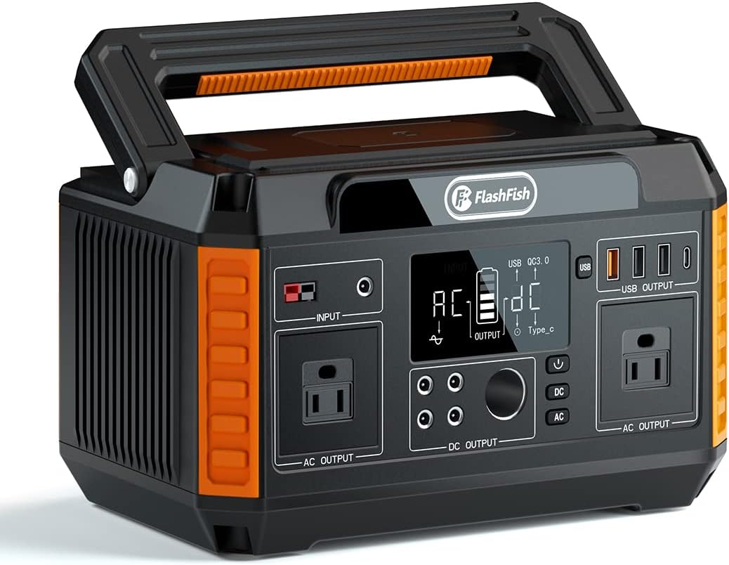 560W Portable Power Station, 520Wh/140400mAh, 2x110V/560W AC Outlets, 5xDC Output, 4xUSB Outputs, Lithium Battery Pack N638074