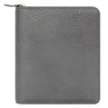 Leather Zipper Binder, Graphite, 8 W x 9.5 H x 2.5 D Y344748