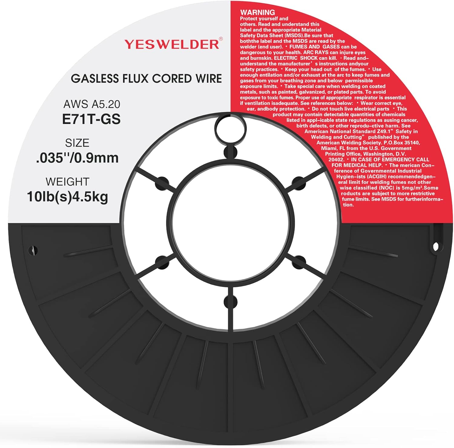 Flux Core Mig Wire, Mild Steel, .035 Diameter, 10-Pound Spool Pack of 2 S1532