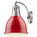 Pewter / Red 1 Light Wall Sconce V2313