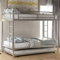 Twin Over Twin Bunk Bed with Trundle Bed Frame D14281