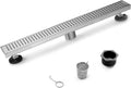 Matte Black Stainless Steel Rectangle Shower Drain with Hair Strainer, Pack of 2 P245075