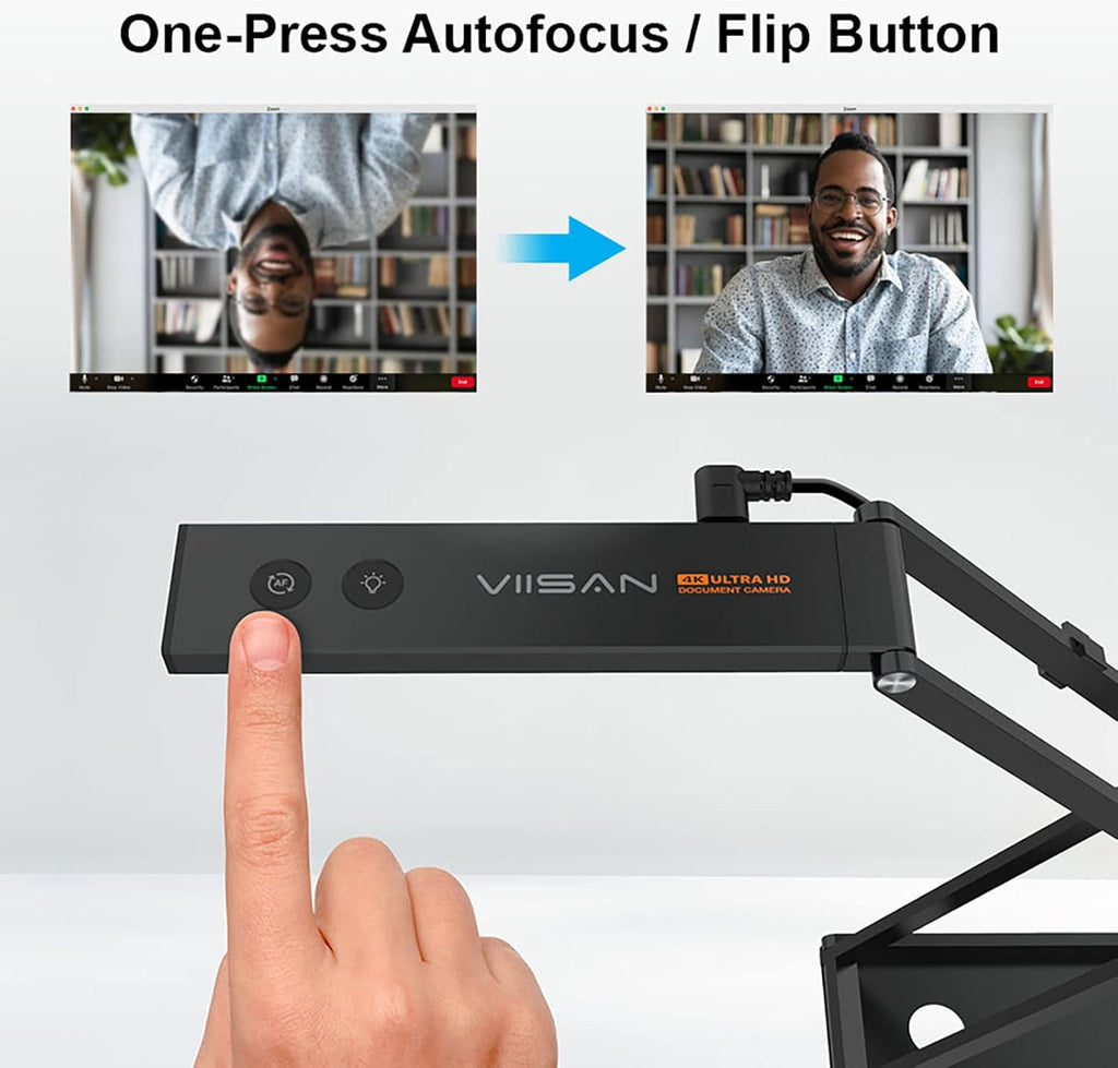 Document Camera 4K UHD 13MP Visualizer with Dual-Mode Autofocus and Built-in Microphones X242