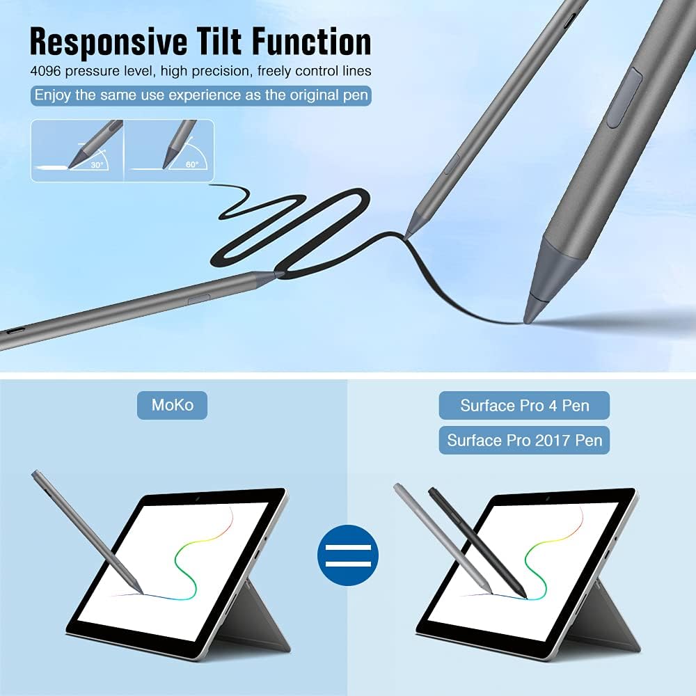 Magnetic Stylus Pen for Surface, 4096 Levels of Pressure Sensitivity, Pack of 2 E353873