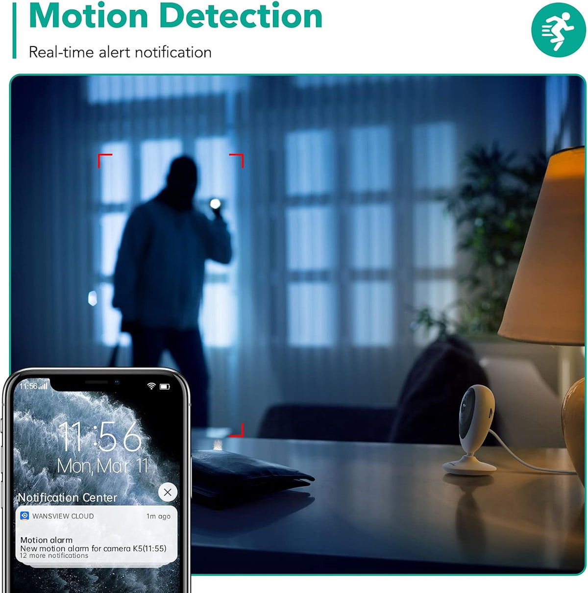 1080P HD WiFi Indoor Security Camera 4pcs with Motion Detection Two-Way Audio Night Vision I221