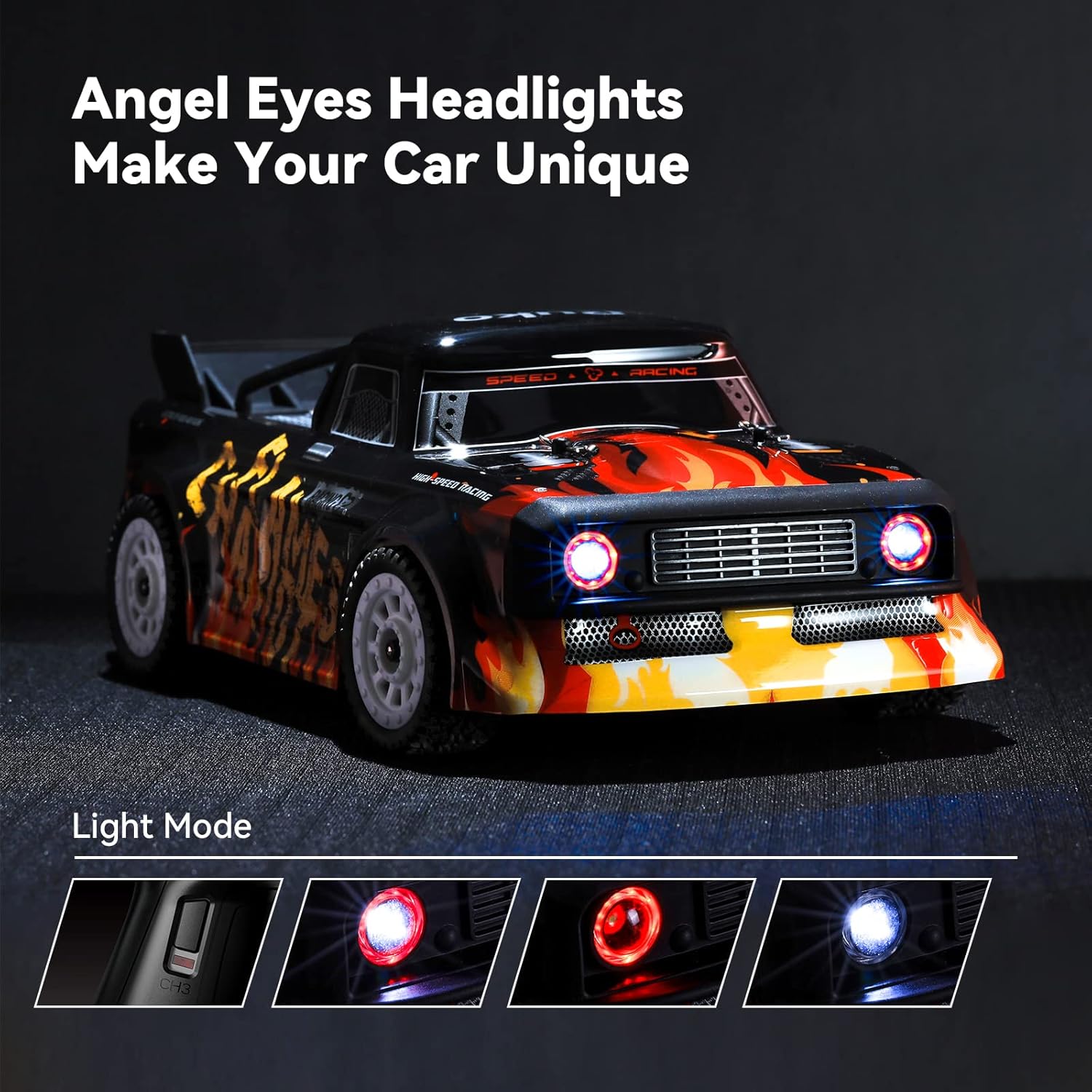 1/16 2.4Ghz 4WD RC Rally Racing Car with Headlights Y398754
