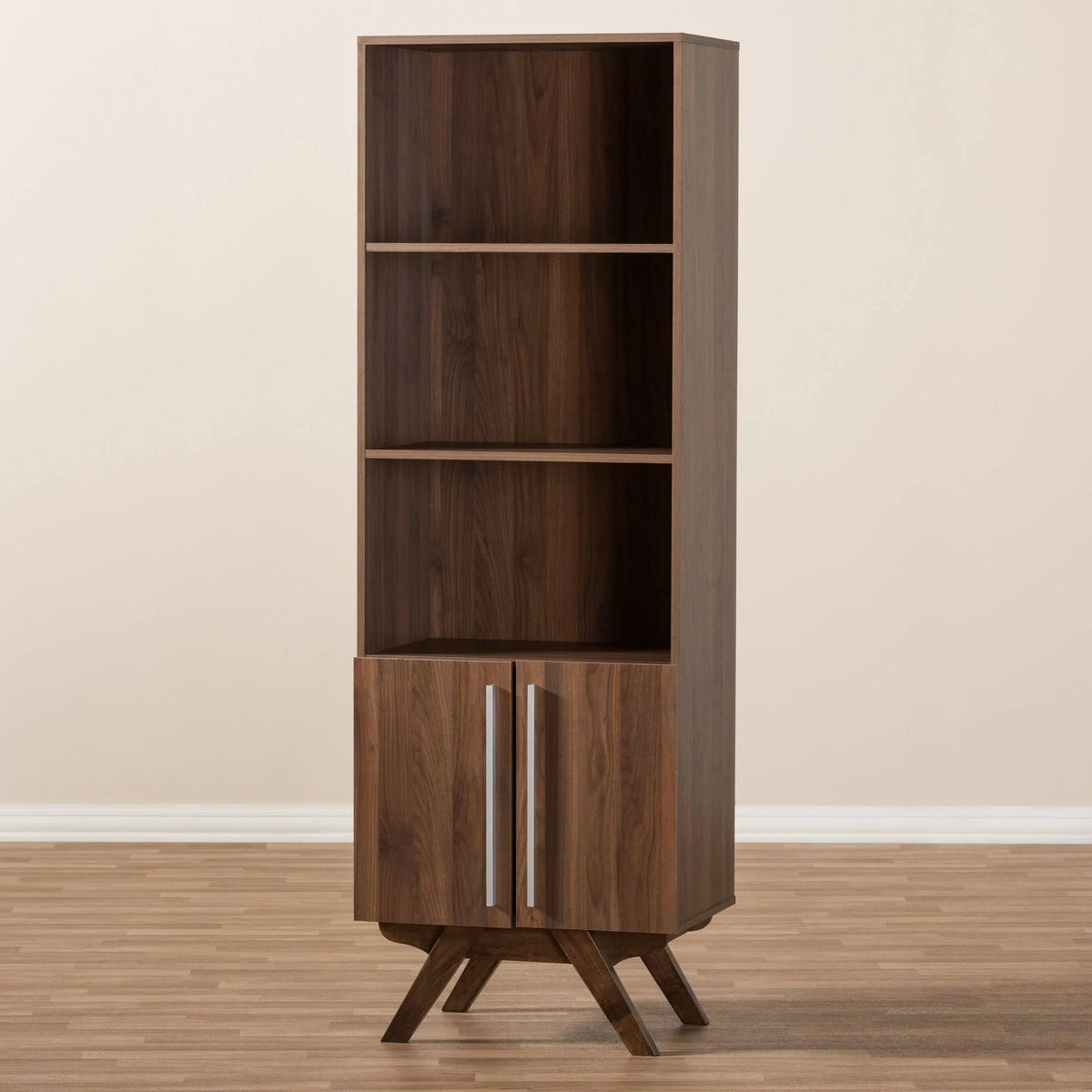 Walnut Brown Wood Bookcase F501312