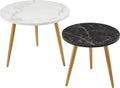 Nesting End Coffee Table Set of 2, White/Black Y84045