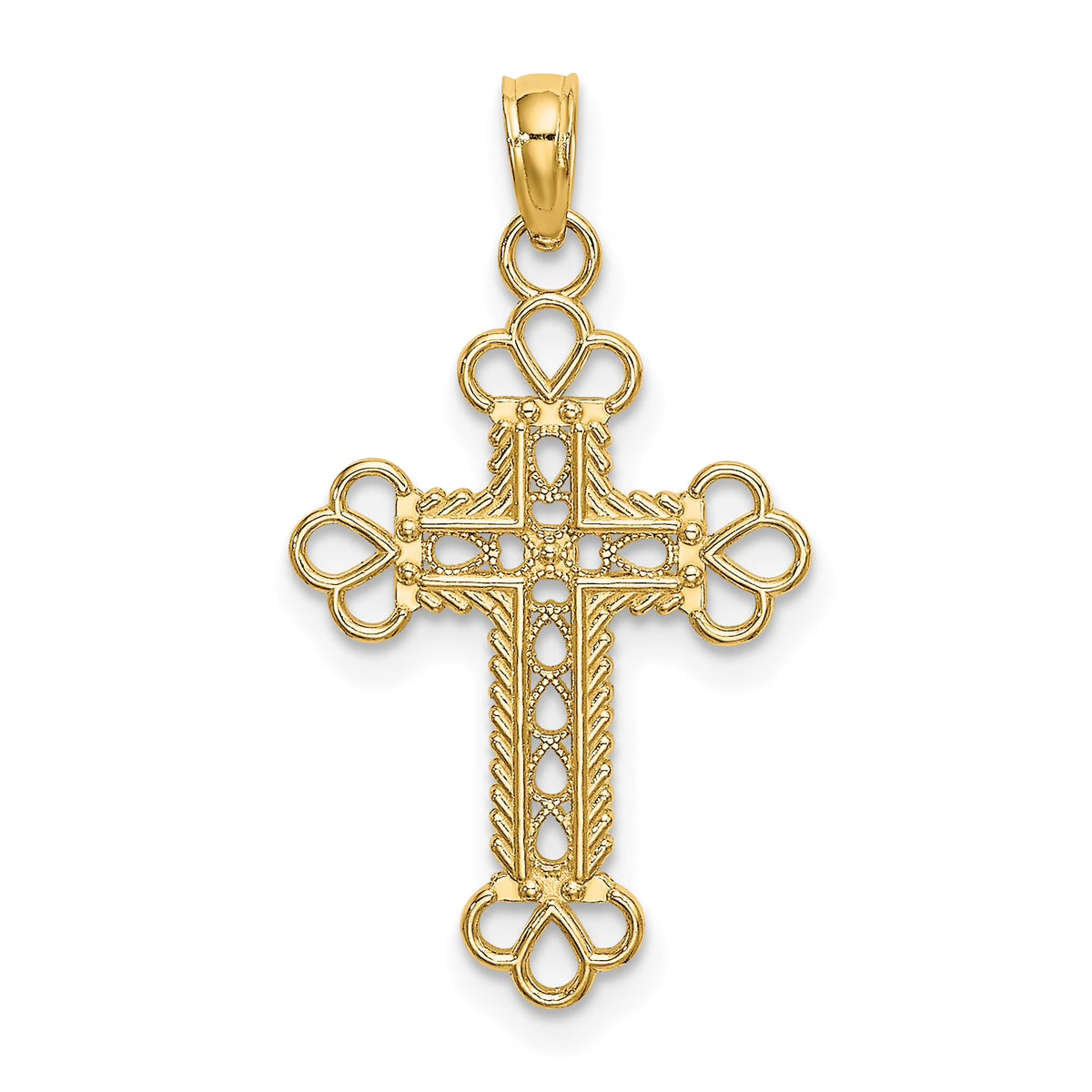 10K Yellow Gold Cross Charm V1072